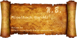 Miselbach Bardó névjegykártya